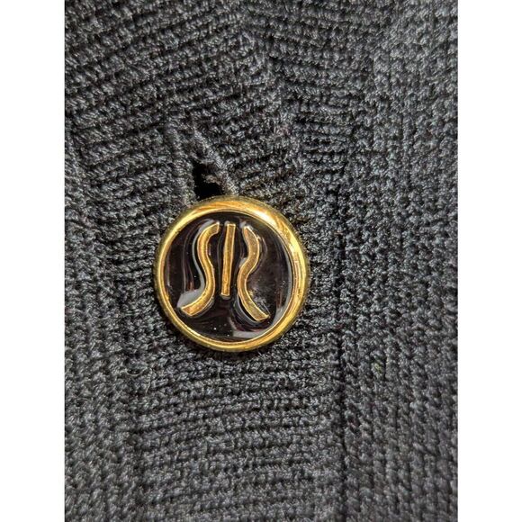 San Remo Vintage Women's Black Acrylic Long-Sleeve V-Neck Cardigan Sweater Extra - Picture 5 of 7